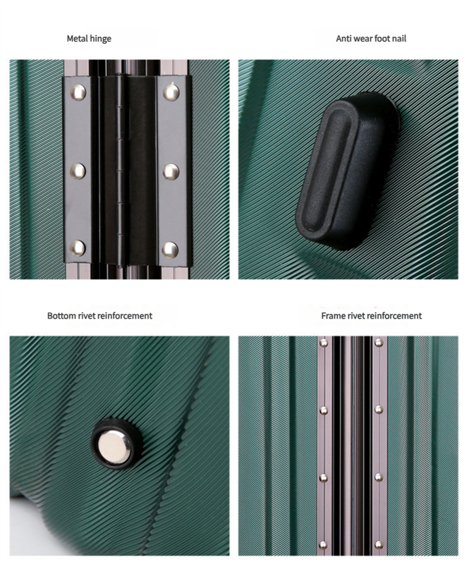 Aluminum Alloy Hard-Shell Suitcase with TSA Lock -20 Spinner Luggage in Grey"
