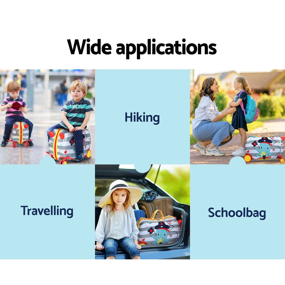 Wanderlite 17 Kids Ride On Luggage Children Suitcase Trolley Travel Octopus"