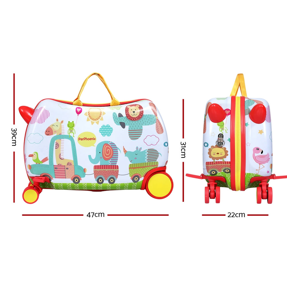 Wanderlite 17 Kids Ride On Luggage Children Suitcase Trolley Travel Zoo"