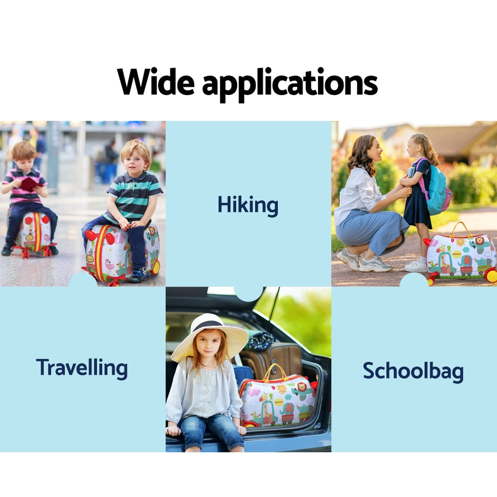 Wanderlite 17 Kids Ride On Luggage Children Suitcase Trolley Travel Zoo"