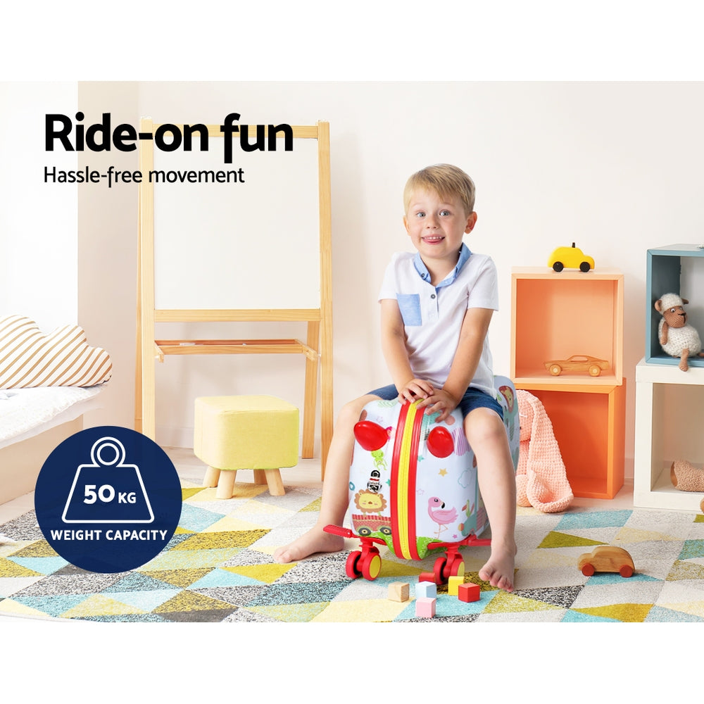 Wanderlite 17 Kids Ride On Luggage Children Suitcase Trolley Travel Zoo"