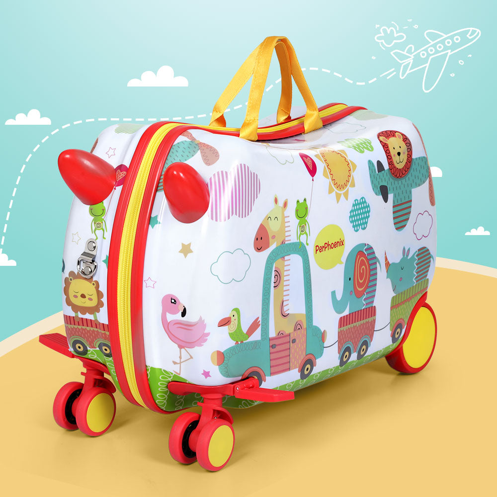 Wanderlite 17 Kids Ride On Luggage Children Suitcase Trolley Travel Zoo"